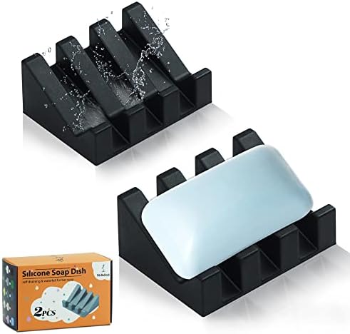 AIXIAOYA Silicone Soap Dish - Self Draining Easy Cleaning