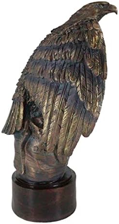 Ebros Gift Patriotic Bald Eagle Flag Statue
