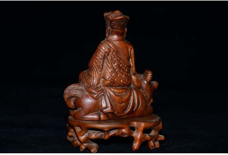 LimpaC Collection Boxwood Ksitigarbha Boddhisattva Statues Handmade Meditating Sculpture