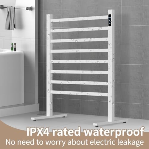 ZrgGea Freestanding Heated Towel Rack with Timer and Temperature Control
