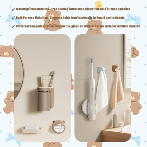 MayFancy Adorable Bear Adhesive Hooks 2pcs