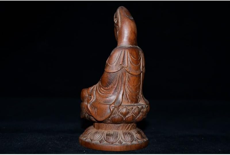 Handcrafted Guanyin Statue with Lotus Flower Design