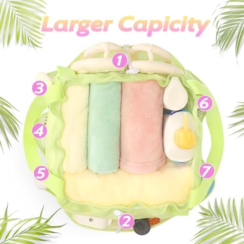 Famichan Mesh Shower Caddy Portable with Drawstring - Green