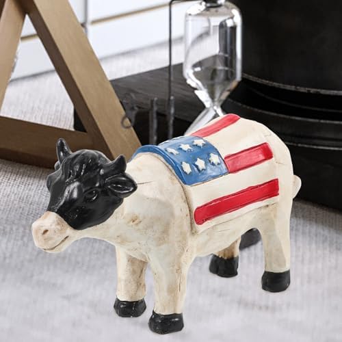 Garneck Patriotic Cow Statue 4th of July Decor