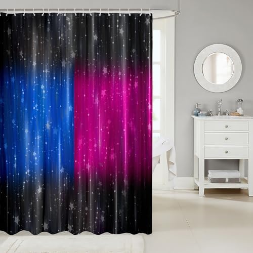 Erosebridal Black Navy Blue Hot Pink Ombre Shower Curtain Set