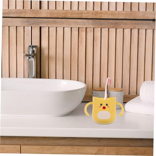 Impact Resistant Toothbrush Mug with Double Handles Cartoon Design