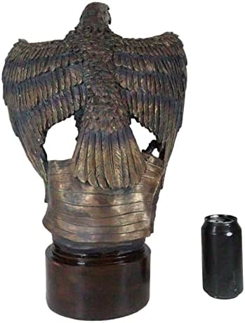 Ebros Gift Patriotic Bald Eagle Flag Statue