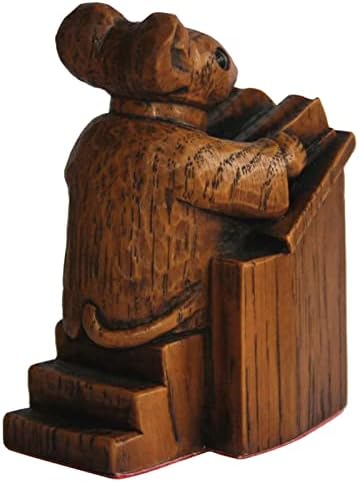 GAIBIJA Yuhoo Church Mouse Statue 10 Inch Wooden Sculpture