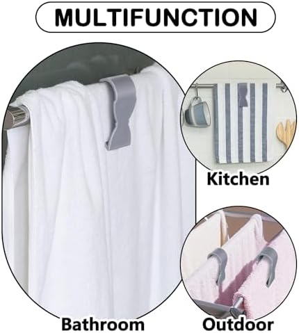 10pcs Grey Durable Towel Clips for Kitchen and Bathroom