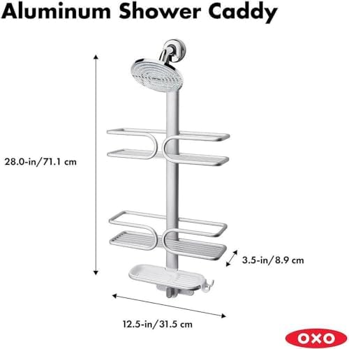 OXO Good Grips 3 Tier Shower Caddy with Razor Holder