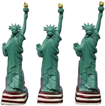 Statue of Liberty 3-Pack Replica NYC Skyline Flag Base