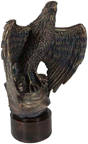 Ebros Gift Patriotic Bald Eagle Flag Statue