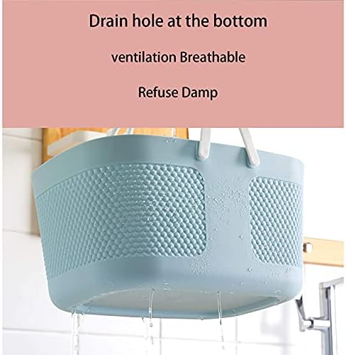 Shower Caddy Basket - Large Capacity Thick Plastic Organizer with Handles Drainage Toiletry Bag