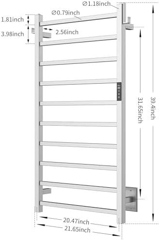 PBhusri 10-Bar Electric Towel Warmer with Timer