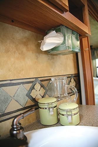 Camco Pop-A-Tissue Tissue Box Holder - Clear Easy Install WallCabinet Mount