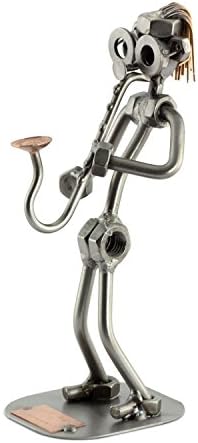 Handmade Saxophone Sculpture Nuts Bolts Metal Ornament