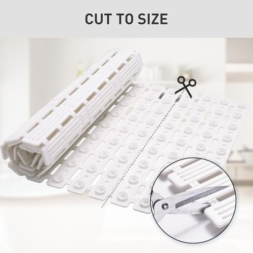 XIYUNTE Non Slip Shower Mat - 36x16 inches Cream White