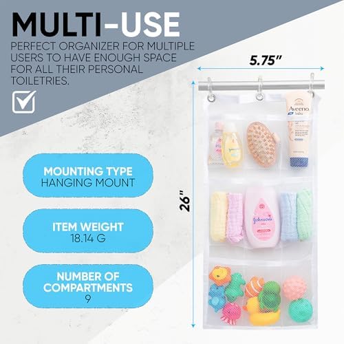 Handy Laundry 2-Pack Shower Organizer with 9 Pockets 1