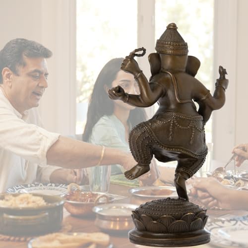 76-Inch Solid Bronze Ganesha Statue with Lotus Base