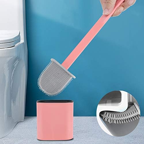 Agatige Toilet Brush with Holder 140x39x17in Pink