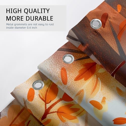 GDHBLING Fall Cartoon Squirrel Shower Curtain Set with Hooks