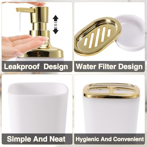 XLHOMO White Gold 8-Piece Bathroom Accessory Set