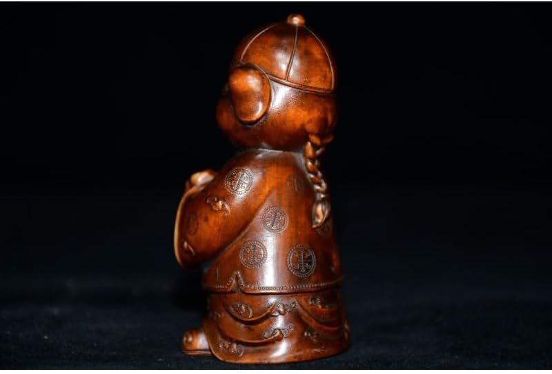 LimpaC Handmade Boxwood Pig Statue Decor