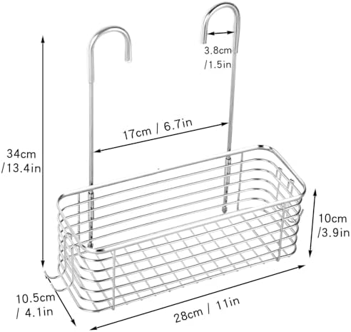 304 Stainless Steel Hanging Shower Rack with Rotatable Hooks