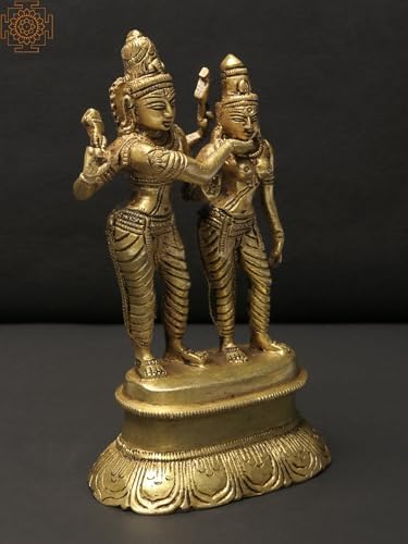 5-Inch Dancing Lord Shiva Parvati Brass Statue