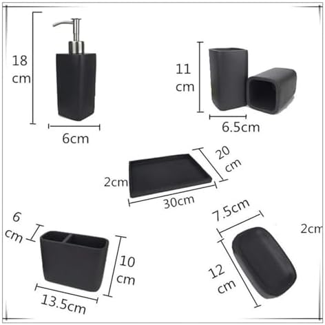 WZBNHYU 5-Piece Bathroom Accessory Set with Marble Pattern