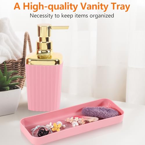 Viowil 9-Piece Pink Bathroom Accessory Set