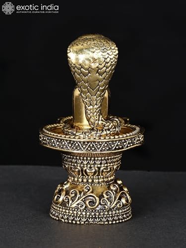 Exotic India Small Superfine Shiva Linga Brass Statue 1