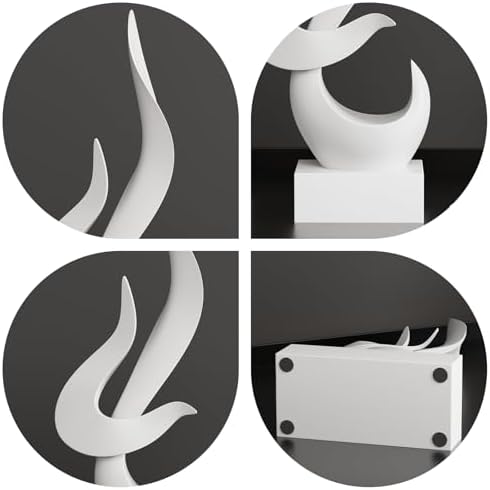 Dosker White Flame Sculptures Home Decor