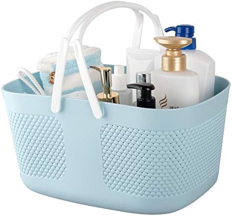 Shower Caddy Basket - Large Capacity Thick Plastic Organizer with Handles Drainage Toiletry Bag