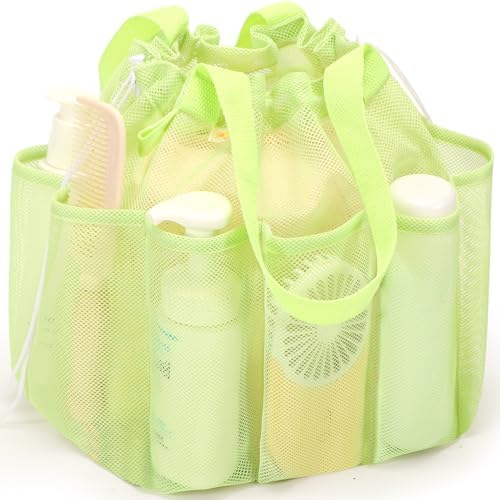 Famichan Mesh Shower Caddy Portable with Drawstring - Green