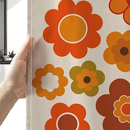 Retro Flowers Shower Curtain Set 72x72 inches