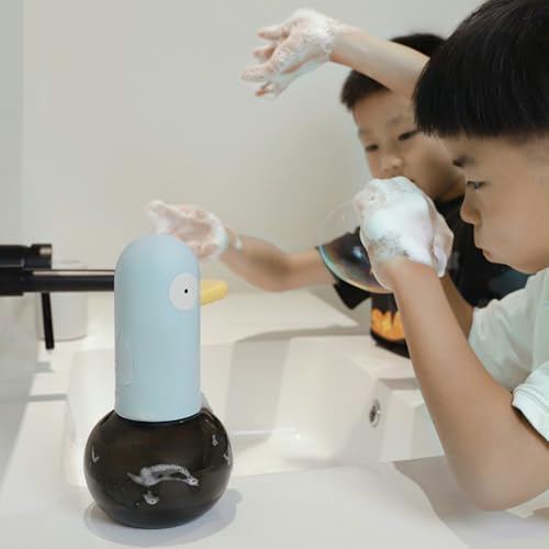 Kids Automatic Foaming Soap Dispenser - Cute Pigeon USB Rechargeable 400ml Yellow
