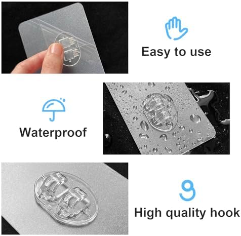 LSOSVSEU Shower Caddy Adhesive Hooks 5Pcs Triple Double Hooks