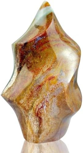 Ocean Jasper Flame Shaped Healing Crystal Tower Statue