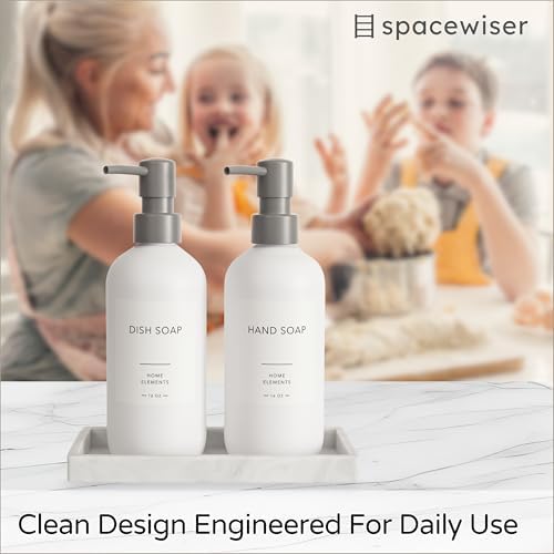 Spacewiser Shatter-Free Soap Dispenser Set with Pump and Tray