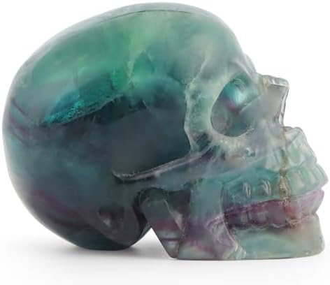 LEADGEM Rainbow Fluorite Crystal Skull Statue 30 Inch