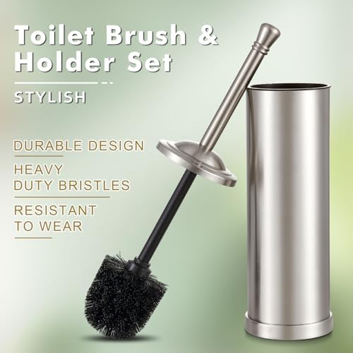 Hioflyme Toilet Brush with Holder Durable and Splash-Resistant