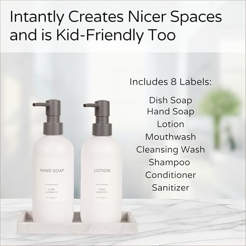 Spacewiser Shatter-Free Soap Dispenser Set with Pump and Tray