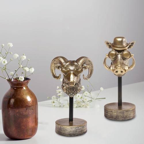 Handcrafted Resin Bighorn Sculpture - Modern Home Decor 1