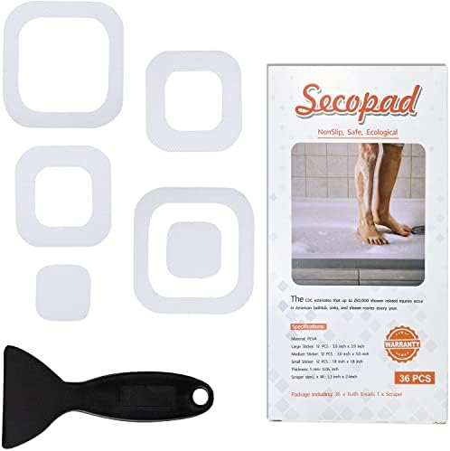 Secopad Non-Slip Bathtub Stickers 72 PCS Clear Set