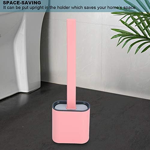 Agatige Toilet Brush with Holder 140x39x17in Pink