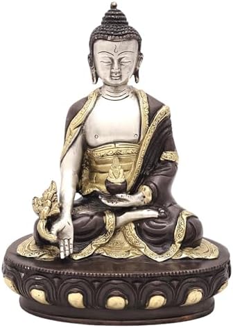 8-Inch Medicine Buddha Brass Statue - Spiritual Healing Meditation Idol