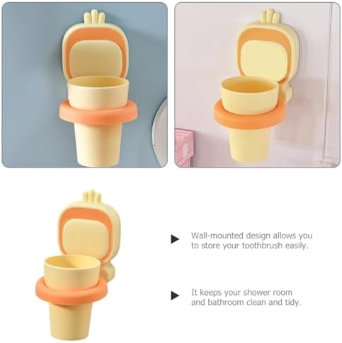 PRETYZOOM Wall-Mounted Toothbrush Holder with Cup 1