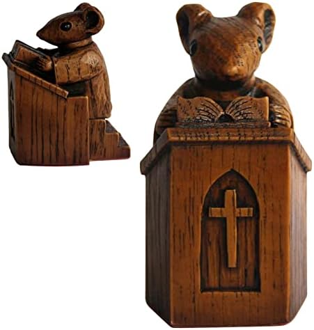 GAIBIJA Yuhoo Church Mouse Statue 10 Inch Wooden Sculpture