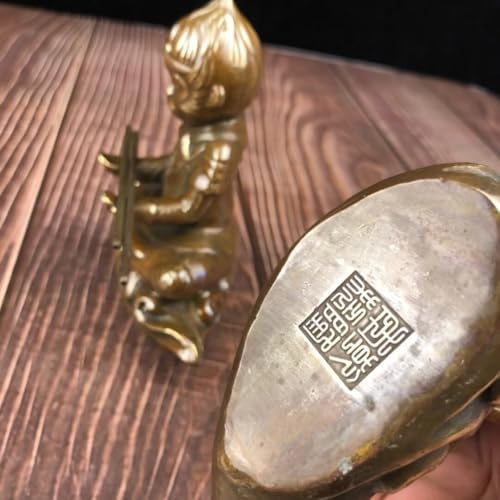 Julrybox Pure Copper Wukong Statue Brass Decor Figurine